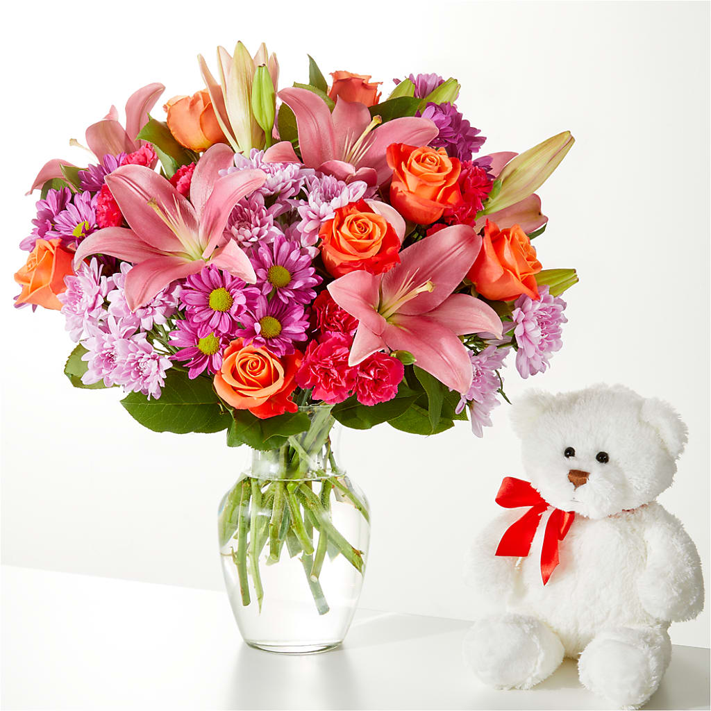 One and Only Bouquet and Bear Bundle – GORDILLO'S FLOWERS AND GIFTS LLC, Mishawaka IN