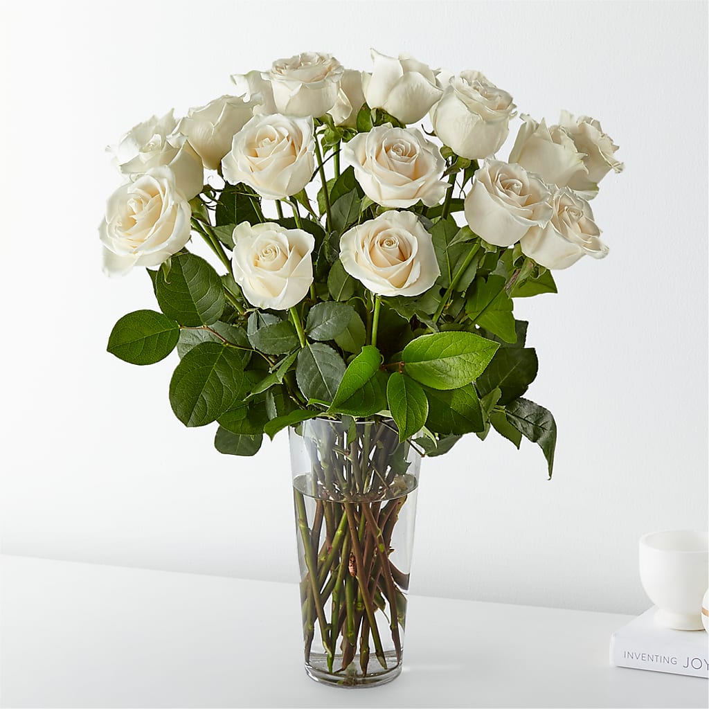 Long Stem White Rose Bouquet – GORDILLO'S FLOWERS AND GIFTS LLC, Mishawaka IN