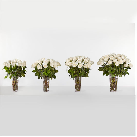 Long Stem White Rose Bouquet – GORDILLO'S FLOWERS AND GIFTS LLC, Mishawaka IN