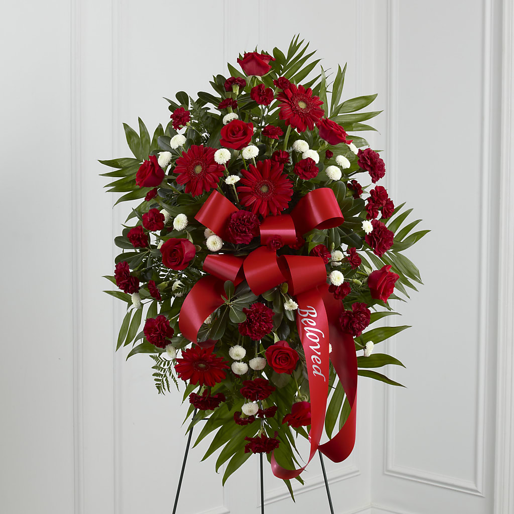 Treasured Memories Standing Spray – GORDILLO'S FLOWERS AND GIFTS LLC, Mishawaka IN