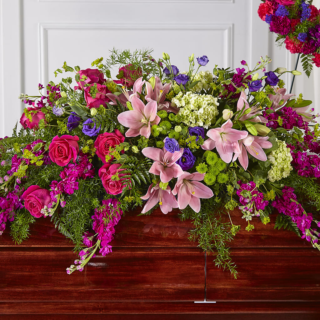 Radiant Tribute Casket Spray – GORDILLO'S FLOWERS AND GIFTS LLC, Mishawaka IN