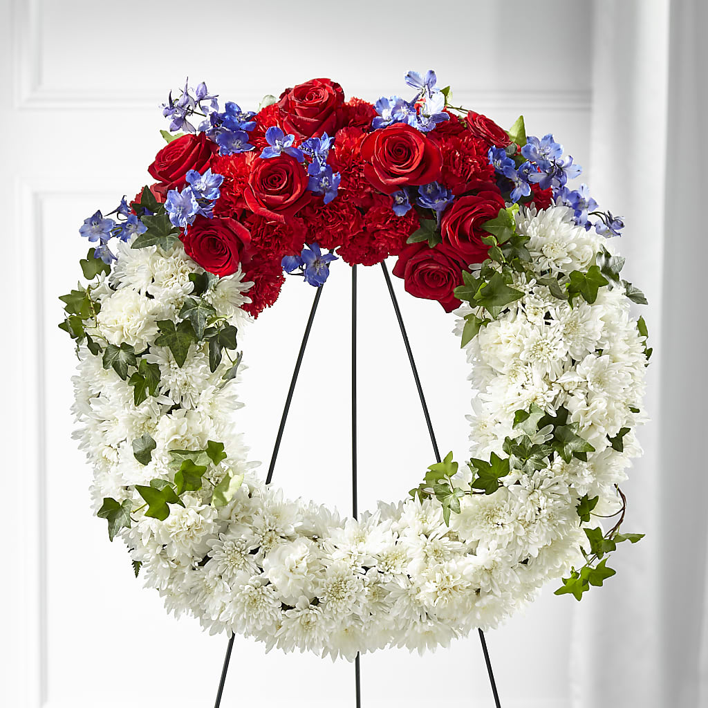 Patriotic Passion Wreath – GORDILLO'S FLOWERS AND GIFTS LLC, Mishawaka IN