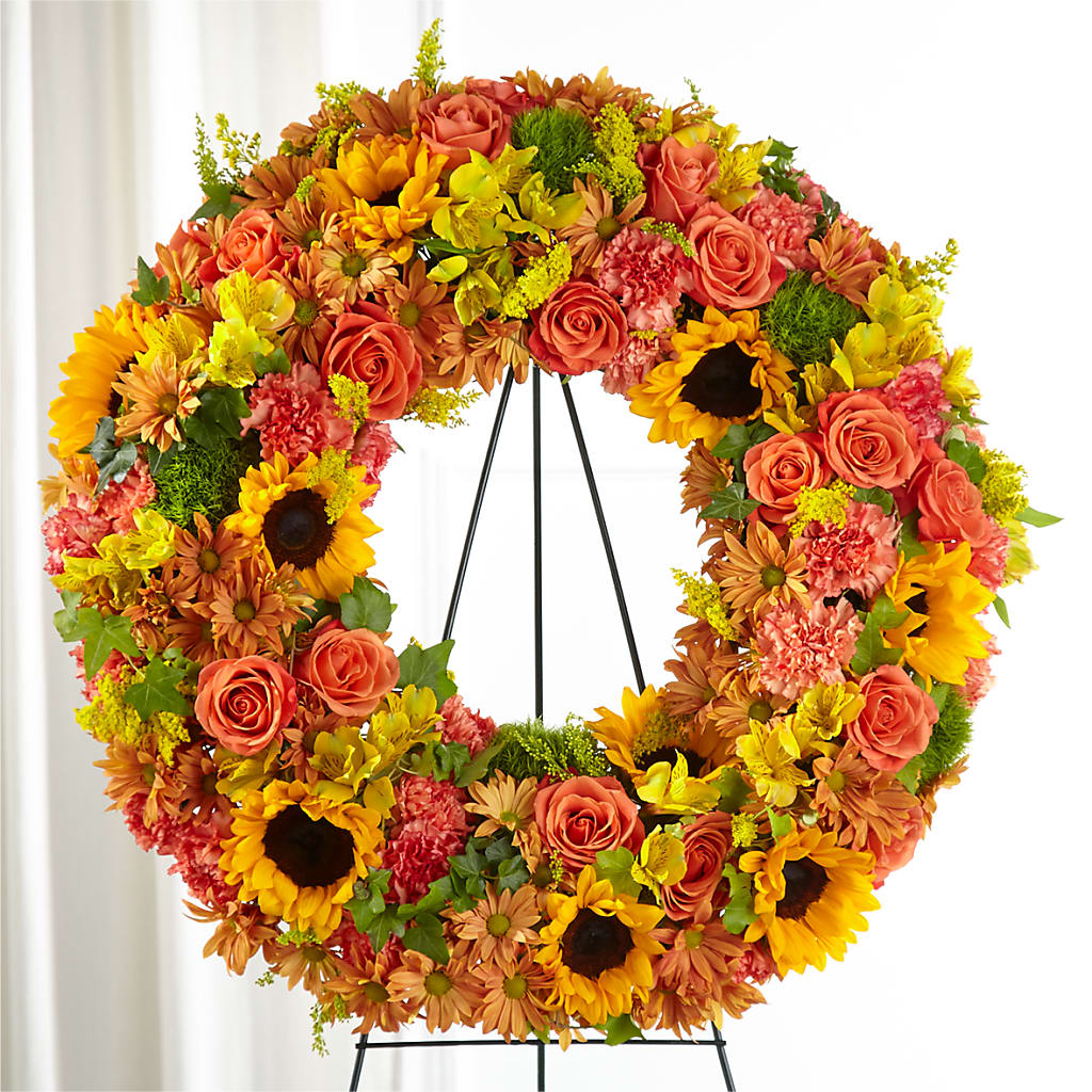 Autumnal Memories Wreath (Standard) – GORDILLO'S FLOWERS AND GIFTS LLC, Mishawaka IN
