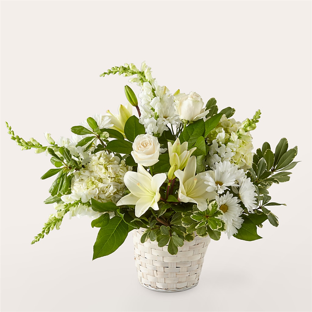 Ivory Elegance Floral Basket – GORDILLO'S FLOWERS AND GIFTS LLC, Mishawaka IN