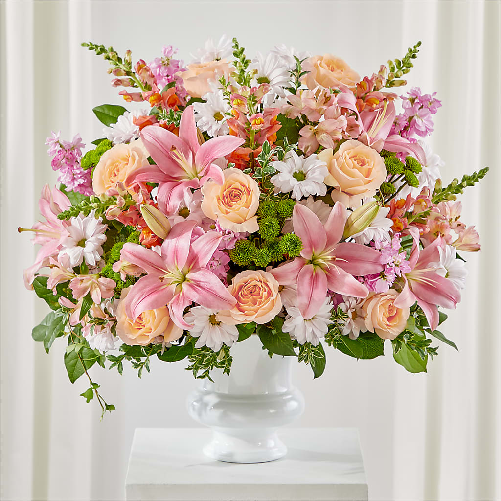Heartfelt Gesture Urn Arrangement – GORDILLO'S FLOWERS AND GIFTS LLC, Mishawaka IN