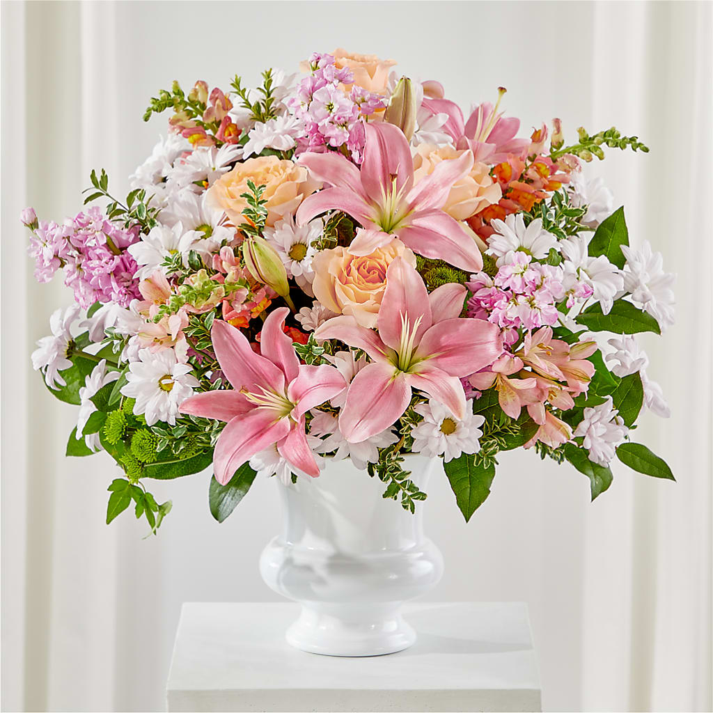 Heartfelt Gesture Urn Arrangement – GORDILLO'S FLOWERS AND GIFTS LLC, Mishawaka IN