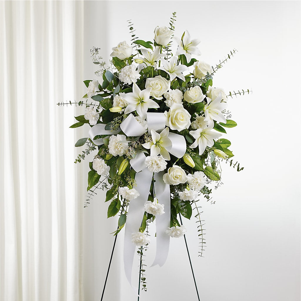 With Care Standing Spray – GORDILLO'S FLOWERS AND GIFTS LLC, Mishawaka IN