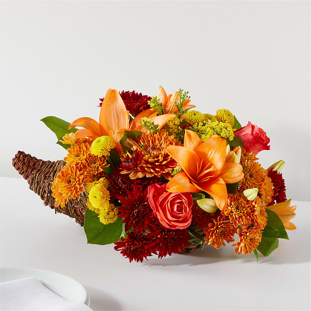 Bouquet of Blessings Cornucopia – GORDILLO'S FLOWERS AND GIFTS LLC, Mishawaka IN