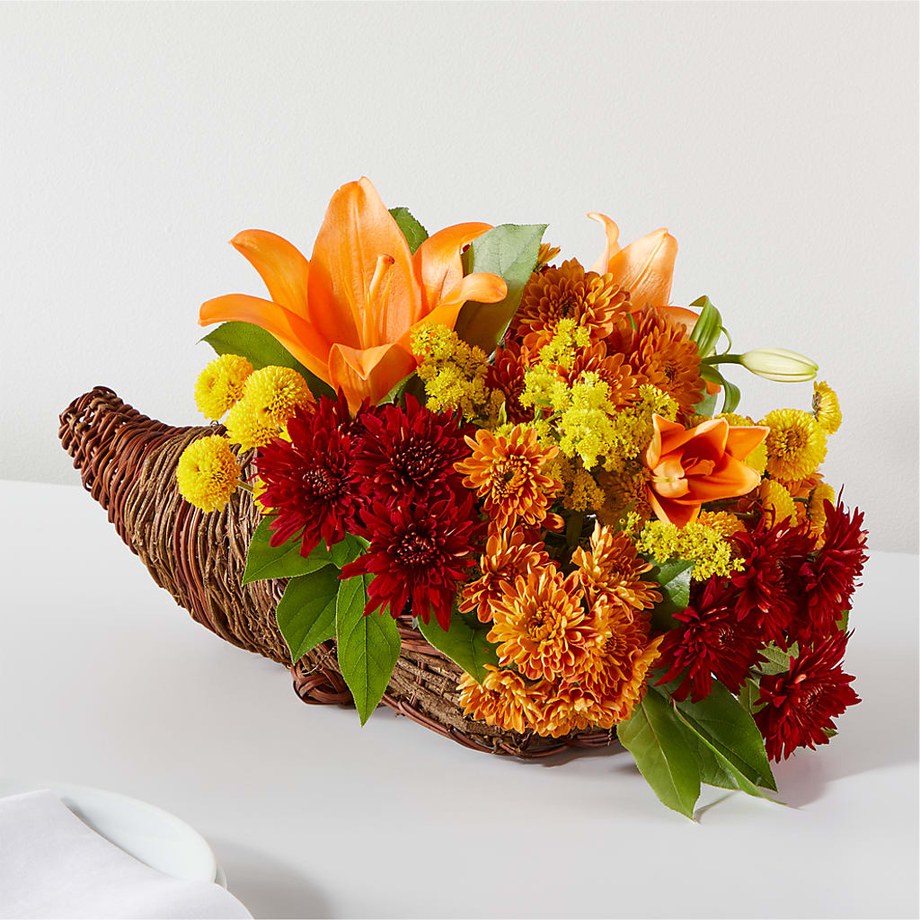 Bouquet of Blessings Cornucopia – GORDILLO'S FLOWERS AND GIFTS LLC, Mishawaka IN