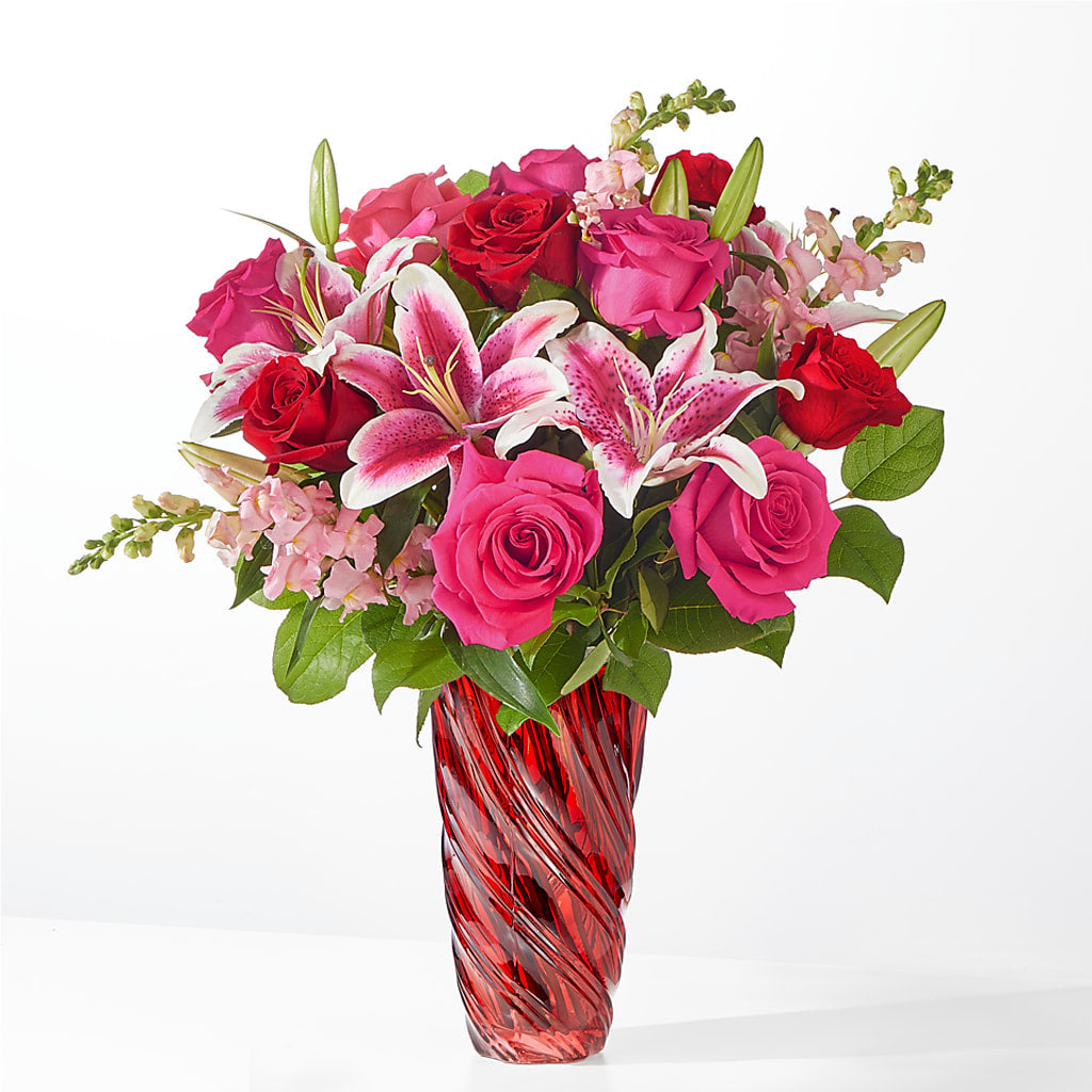 Always You Bouquet with Luxe Swirl Vase – GORDILLO'S FLOWERS AND GIFTS LLC, Mishawaka IN