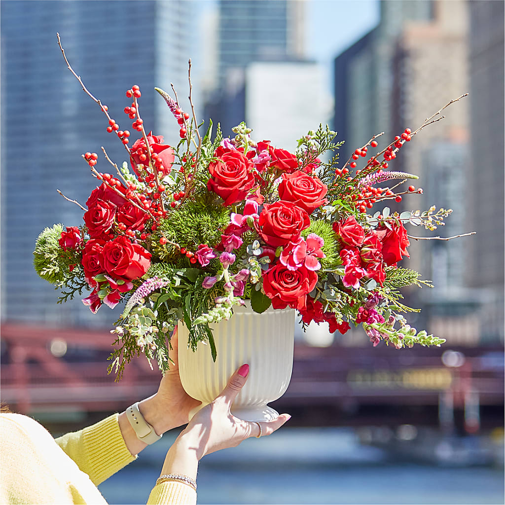 Big Red Bow Bouquet – GORDILLO'S FLOWERS AND GIFTS LLC, Mishawaka IN
