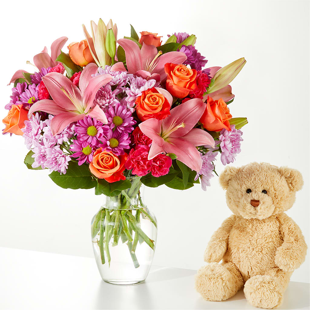 One and Only Bouquet and Bear Bundle – GORDILLO'S FLOWERS AND GIFTS LLC, Mishawaka IN