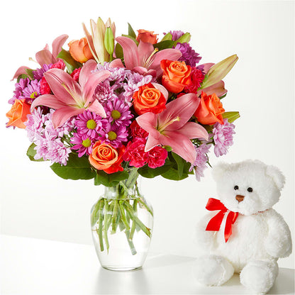 One and Only Bouquet and Bear Bundle – GORDILLO'S FLOWERS AND GIFTS LLC, Mishawaka IN