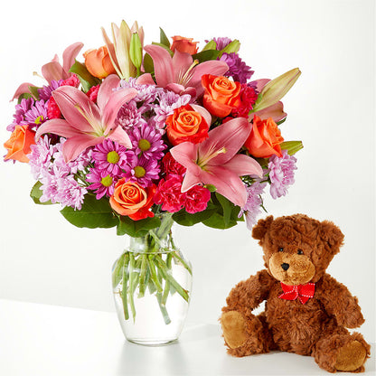One and Only Bouquet and Bear Bundle – GORDILLO'S FLOWERS AND GIFTS LLC, Mishawaka IN