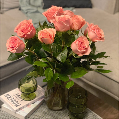 Long Stem Pink Rose Bouquet – GORDILLO'S FLOWERS AND GIFTS LLC, Mishawaka IN