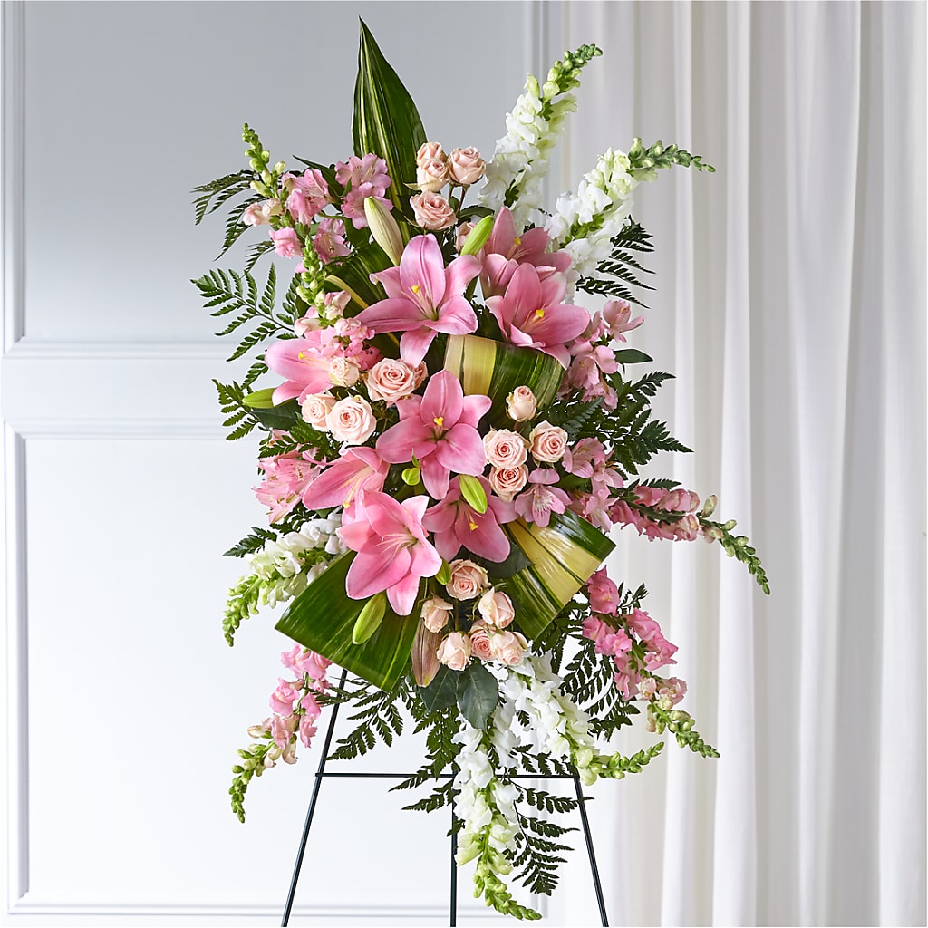 Elegant Embrace Standing Spray – GORDILLO'S FLOWERS AND GIFTS LLC, Mishawaka IN