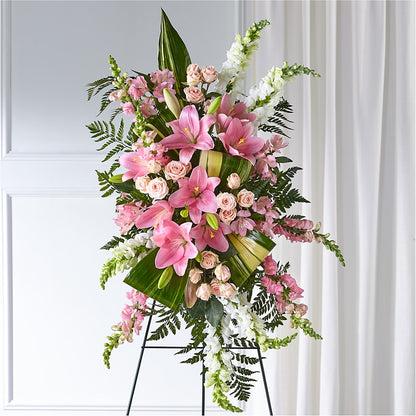 Elegant Embrace Standing Spray – GORDILLO'S FLOWERS AND GIFTS LLC, Mishawaka IN