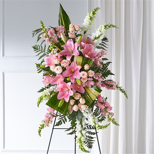 Elegant Embrace Standing Spray – GORDILLO'S FLOWERS AND GIFTS LLC, Mishawaka IN