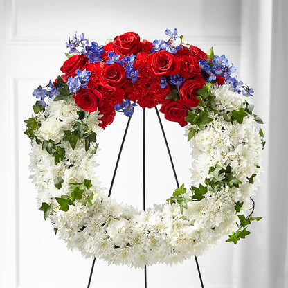 Patriotic Passion Wreath – GORDILLO'S FLOWERS AND GIFTS LLC, Mishawaka IN