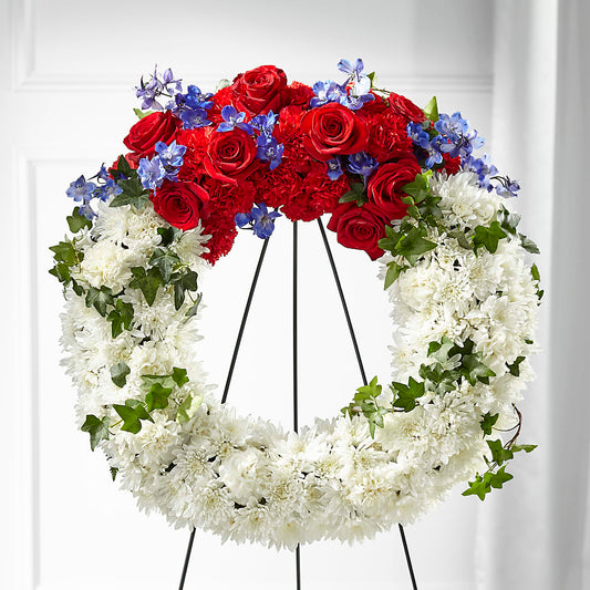 Patriotic Passion Wreath – GORDILLO'S FLOWERS AND GIFTS LLC, Mishawaka IN
