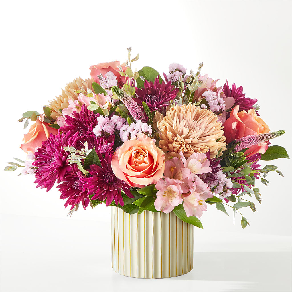 Berry Cobbler Bouquet with Ivory Vase – GORDILLO'S FLOWERS AND GIFTS LLC, Mishawaka IN