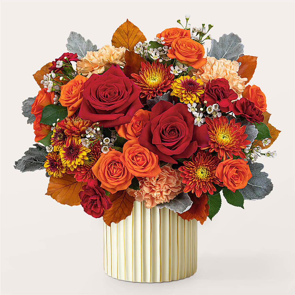Merlot Bouquet with Ivory Vase – GORDILLO'S FLOWERS AND GIFTS LLC, Mishawaka IN