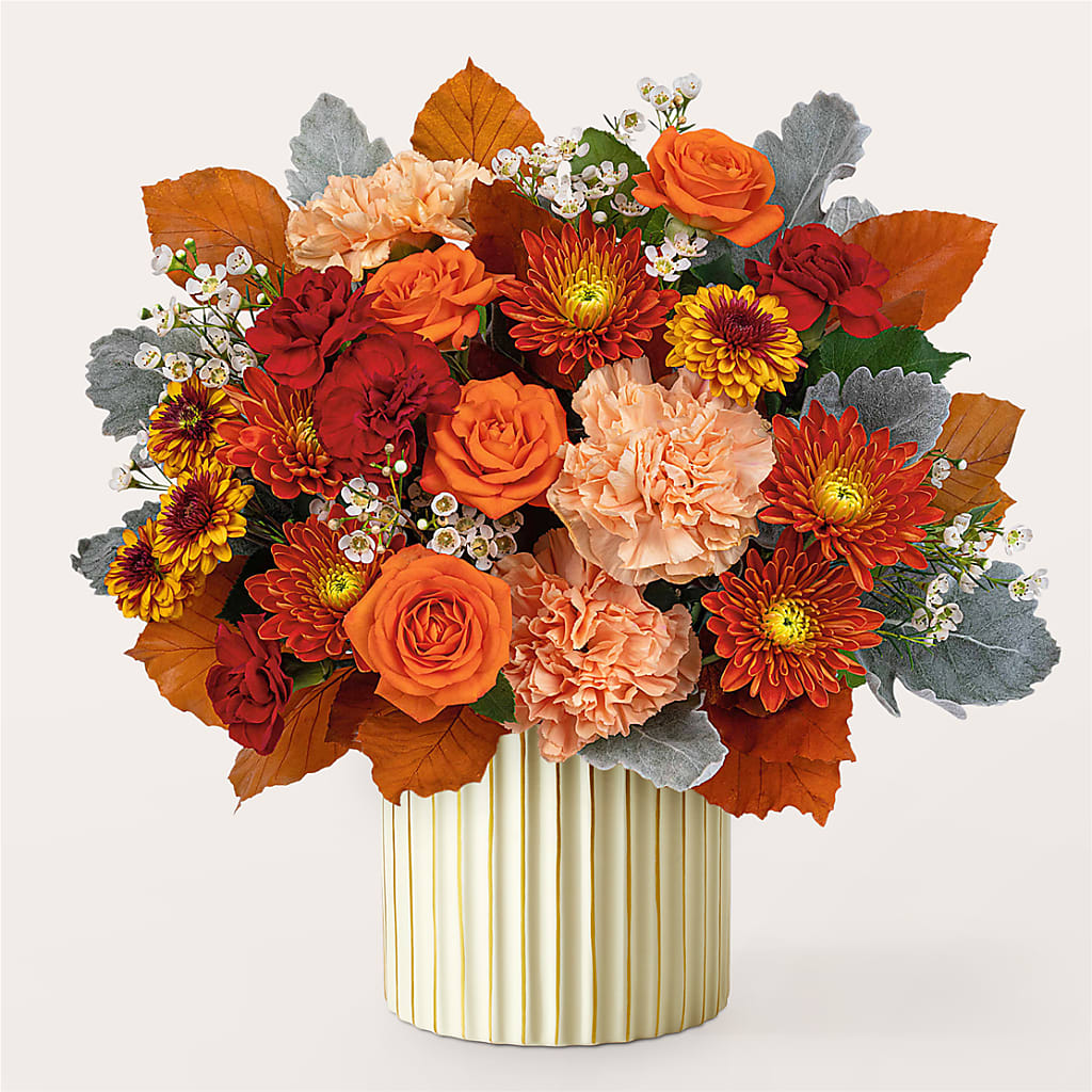 Merlot Bouquet with Ivory Vase – GORDILLO'S FLOWERS AND GIFTS LLC, Mishawaka IN