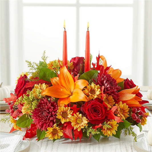 Autumn's Embrace Centerpiece – GORDILLO'S FLOWERS AND GIFTS LLC, Mishawaka IN