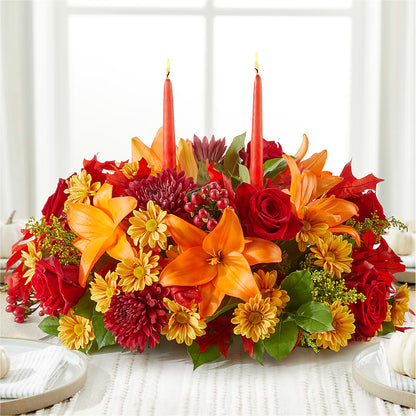 Autumn's Embrace Centerpiece – GORDILLO'S FLOWERS AND GIFTS LLC, Mishawaka IN