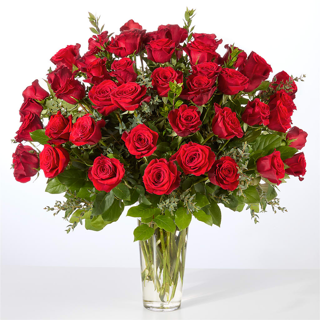 Forever Yours Fifty Stem Red Rose Bouquet – GORDILLO'S FLOWERS AND GIFTS LLC, Mishawaka IN