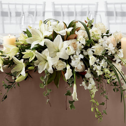 White Linen Arrangement – GORDILLO'S FLOWERS AND GIFTS LLC, Mishawaka IN